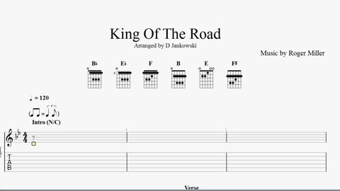 How to play King of the Road on Guitar