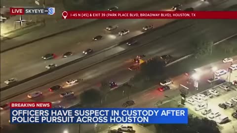 Police chase a suspect in a Dodge Charger at 100mph, fiery crash on I-45 Gulf Freeway.
