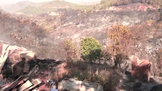 Desperate locals try to put out wildfire in Turkey