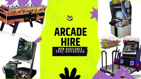 Arcade machines available for hire