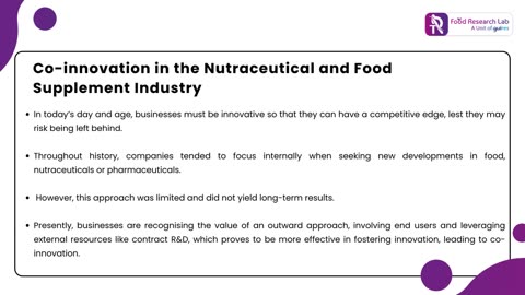 Co-innovation for R&D and Manufacturing of Nutraceuticals and Food Supplements