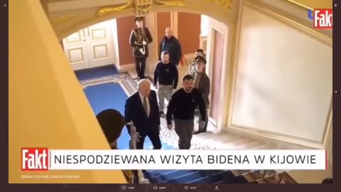Polskie media przypadkowo nagrały sobowtóra Zełenskiego, kiedy relacjonowały wizytę Bidena w Kijowie