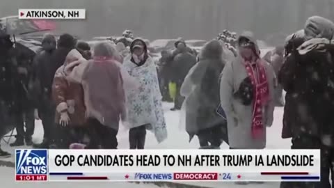 Patriots Showed Up In Freezing Temperatures To Show Their Support For The NH Trump-Vivek Rally