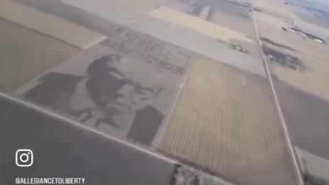 A farmer in Nebraska has made the largest ever portrait of Trumps infamous mugshot