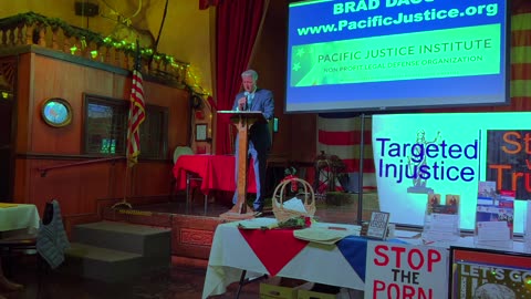 Brad Dacus speaks to the Redlands Tea Party Patriots, May 4, 2023