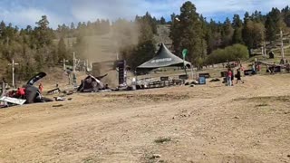 Dust Devil Appears Over Race Course