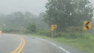 Slow motion drive in the rain