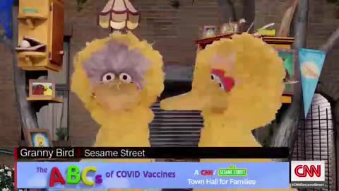 Big Bird from Sesame Street got his first Covid-19 vaccination