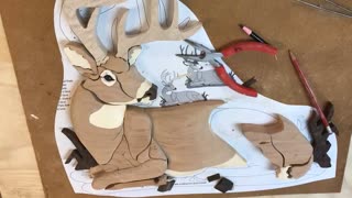 Shaping the Mule Deer Intarsia Woodworking Pattern