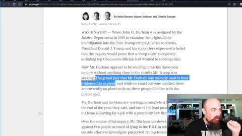 Fake News: Durham Winding Down. Real News: Another Durham Grand Jury Wraps Up, Indictment(s) TBA
