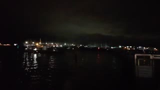 Hamble river at night. Peaceful calm water