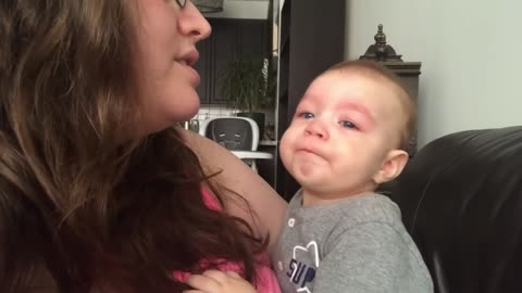 Baby emotionally moved by Bocelli song to Elmo