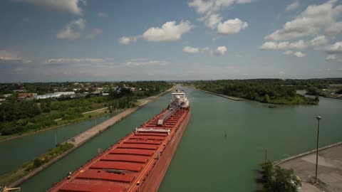 The CSL Laurentien Lake Boat on the Welland Canal Ontario Canada 07 31 2023