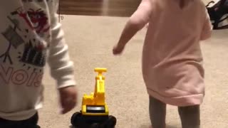 Adorable toddlers showing their love for each other