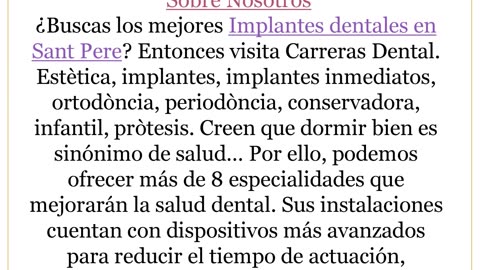 Consigue los mejores Implantes dentales en Sant Pere