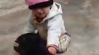 Cute baby Playing with Goat (Maymmna)