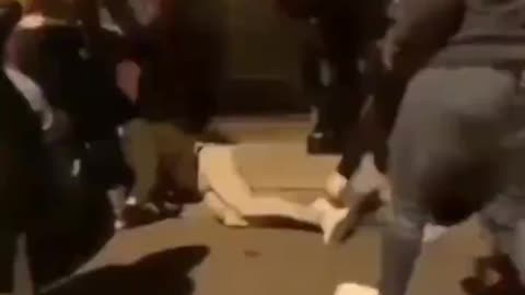Moroccan illegal immigrants in Spain storm a girl with her boyfriend. Diversity is