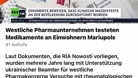 Westliche Pharmaunternehmen testeten Medikamente an Einwohnern Mariupols