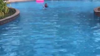 Scarlet Doing his Swimming Lesson