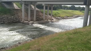 White Water Flowing Over Low Water Crossing