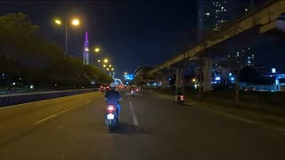 Night Drive in Vietnam's Ho Chi Minh City HCMC
