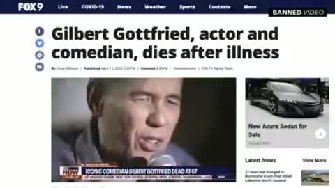 Triple jabbed Gilbert Gottfried dies. 12 April 2022.