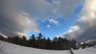 180 Degree Snowy Sunset Time Lapse 4k