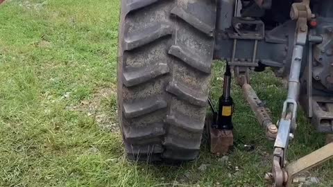 Tractor Tire Instantly Inflates via Flame