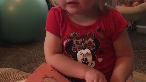 Girl Screams Bed Time Story To Her Unborn Sister