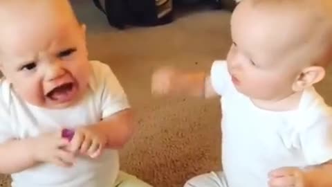 Hardworking baby helps mommy Amazing with all the housework