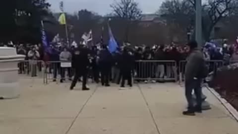 Police opened the gates.