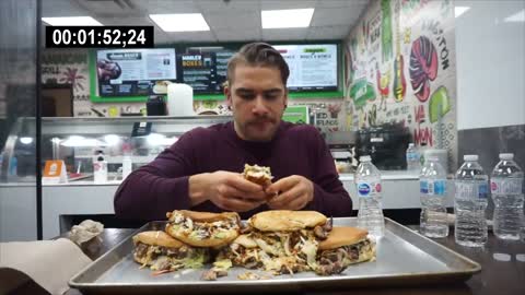 MONSTER JERK CHICKEN SANDWICH CHALLENGE | Jamaican Food Challenge | Man Vs Food