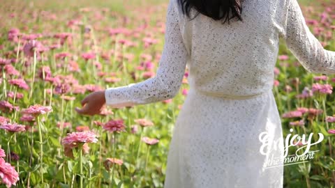 The girl with the flowers