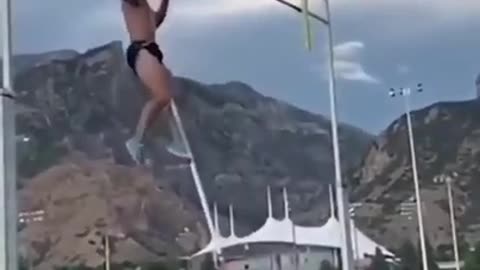 Super high pole vault funny😂😆🤣