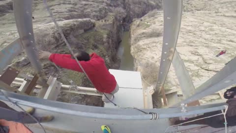 Iran's highest bridge bungee jump