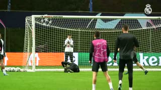 Entrenamiento del Real Madrid en Champions League