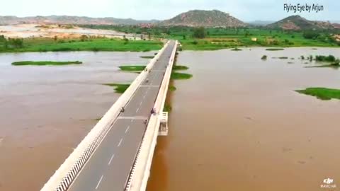 Drone view of gangavathi-hospet bridge