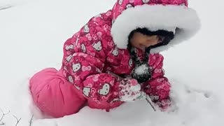 snow eating baby