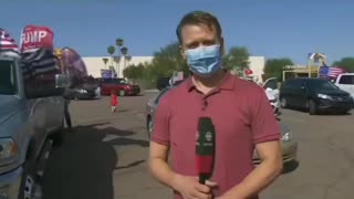 Reporter immidiately regrets asking protester
