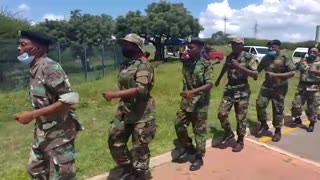 MKMVA members outside Jacob Zuma's home in Nkandla