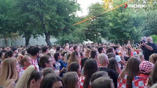 Reakcija hrvatskih navijača u Splitu nakon dobivenog gola