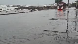 Inundaciones en vías de Bocagrande