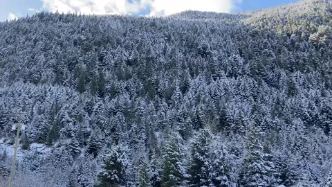 Beautiful Winter Scenes, Relaxing Meditation view snow mountain in beautifully British Columbia