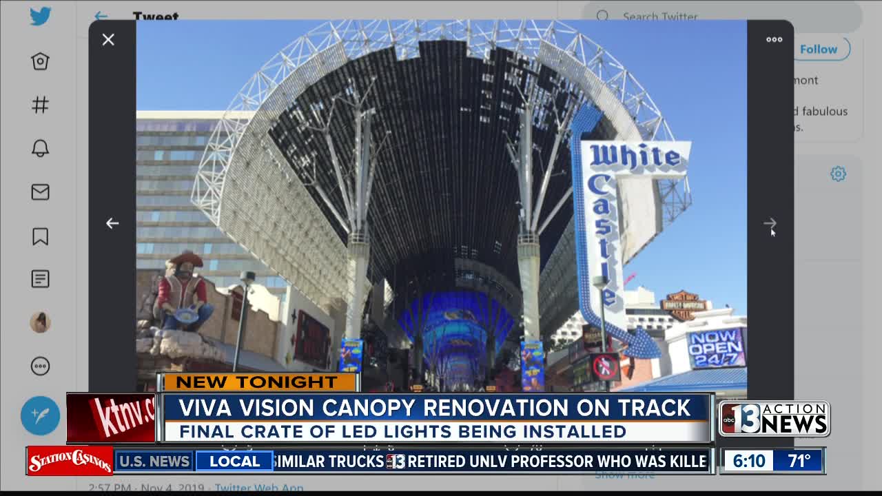 Almost done! Final LED modules to be installed on downtown Las Vegas canopy