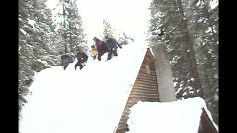 Entire Family Falls From Roof Causing Homemade Avalanche