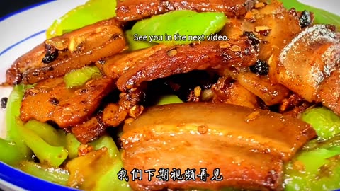Chinese cuisine recipe, teach you how to stir fry pork belly green peppers, spicy rice, delicious