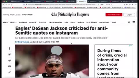 EAGLES DESEAN JACKSON UNDER FIRE FOR POSTING TRUTH ON INSTAGRAM.🕎Revelation 3:9 KJV