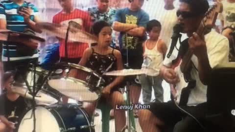 Drummer a little girl