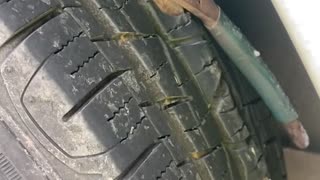 A Pair of Pliers Gets Lodged into a Tire