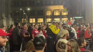 Philly fans celebrate going to World Series/Guy get arrested